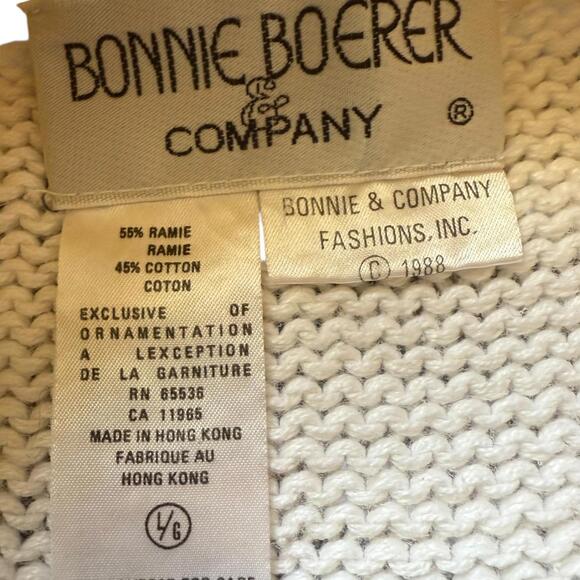 Bonnie Boerer 1988 Vintage Abstract Geometric Colorblock Sequin Sweater Large - Picture 5 of 7